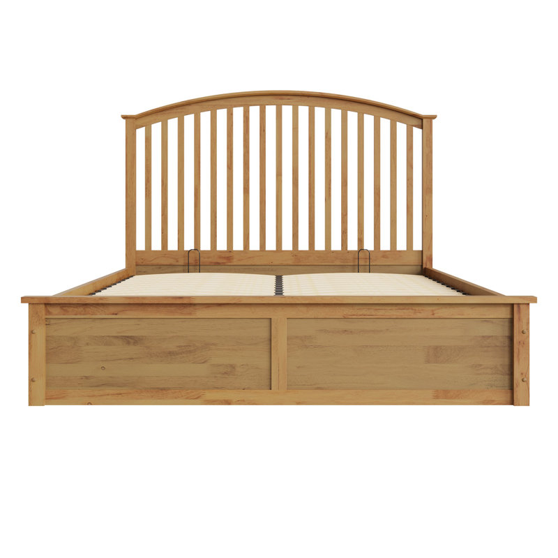 Armory Solid Wood Ottoman Storage Bed, Double (4'6), Oak