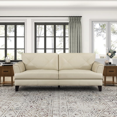 Nico 88" Genuine Top Grain Leather Square Arm Sofa by Wildon Home