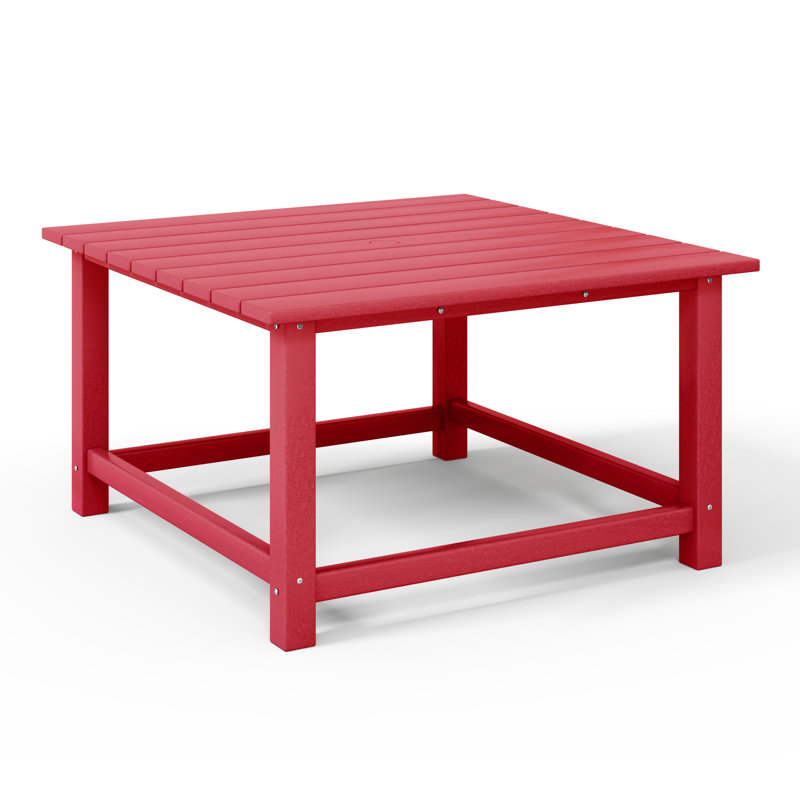 Laguna Outdoor Poly Adirondack 31" Square Coffee Table, Red