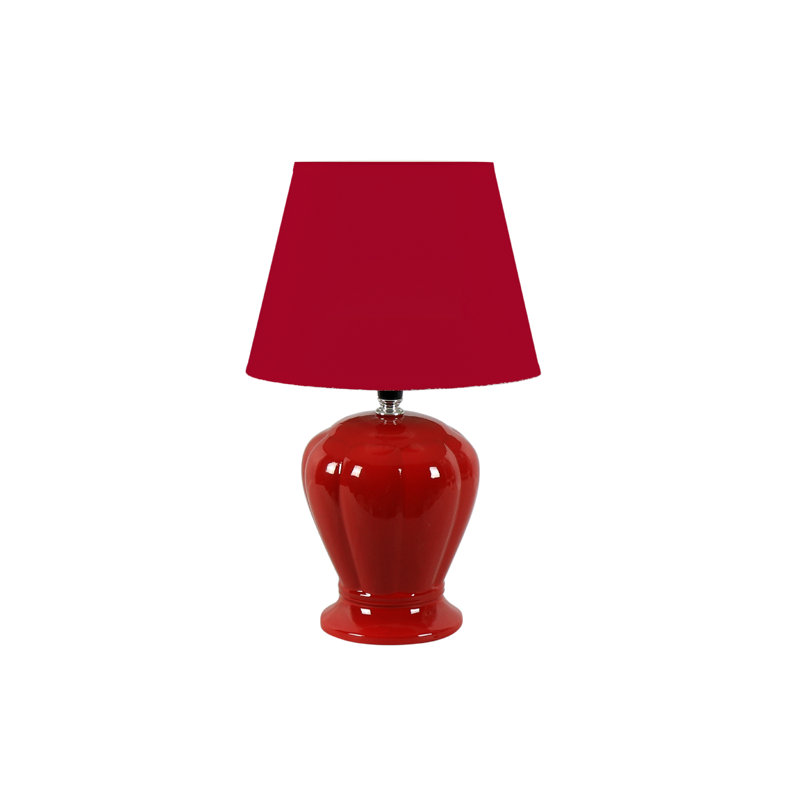 Farrin Ceramic USB Table Lamp, Red