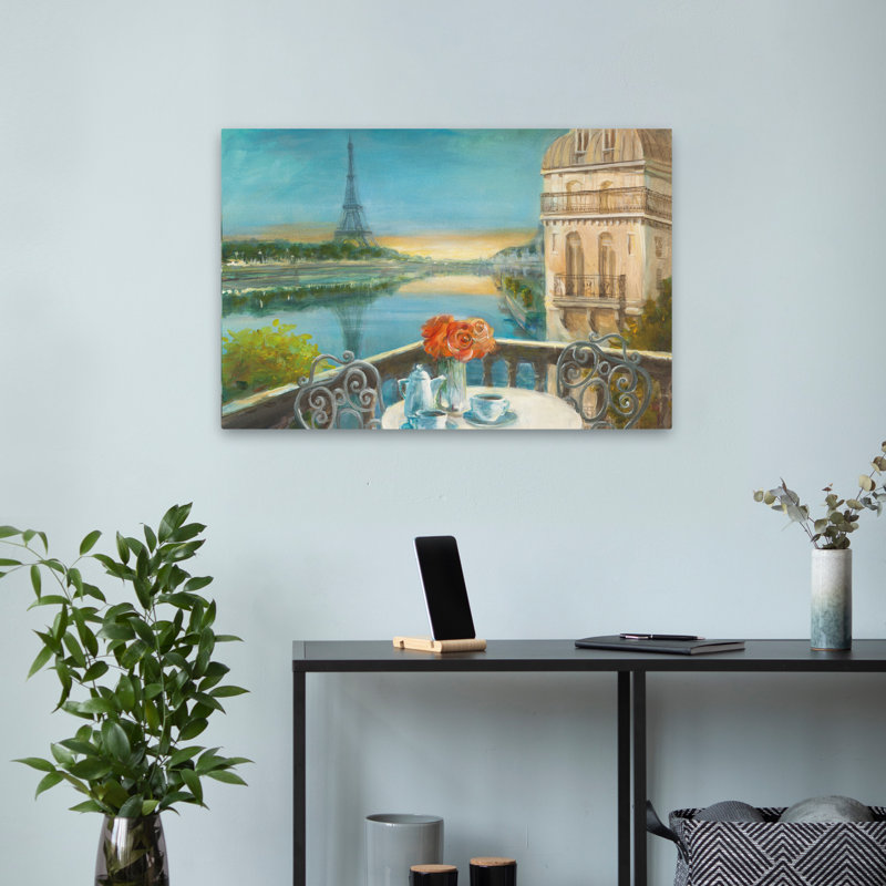 Matinée traditionnelle et française sur la seine, H 24 po x l 16 po