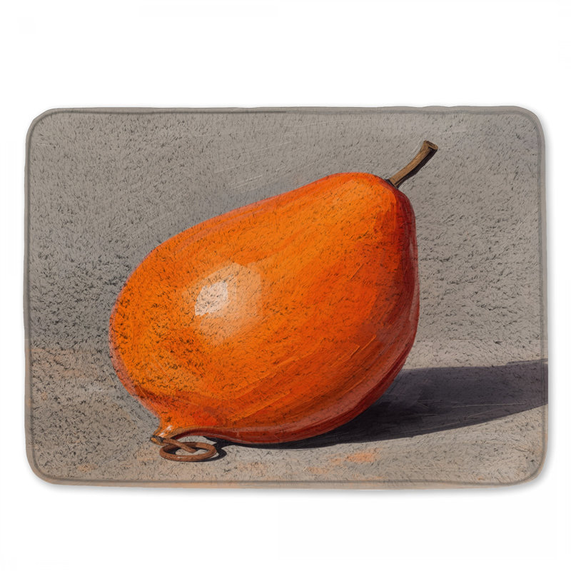 Orange Pear Shape Bath Mat, 34in W x 21in L