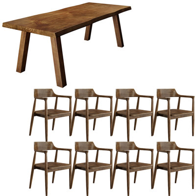 Ensemble de table de salle à manger en bois massif de style américain