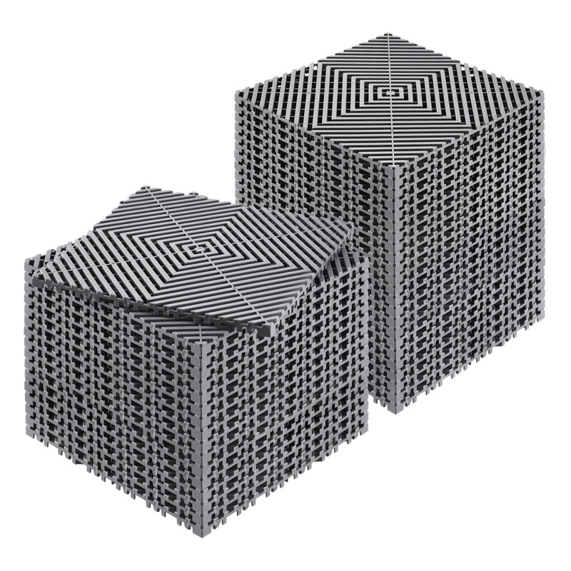 Interlocking Drainage Mat, 12” x 12” Modular Interlocking Cushion Durable PP
