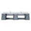 Meuble-lavabo double gris foncé 84 po X P 22 po D, dessus en marbre de Carrare et ensemble de robinet-117843561