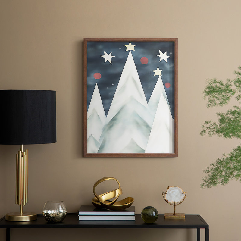 «Christmas Holiday Art DCCCLV III», reproduction d'art encadrée - bois massif, Noyer, H 30 po x l 24 po