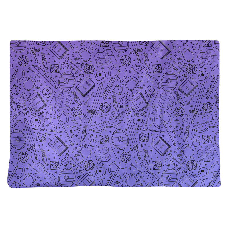 Napperon en coton 18 po Classic RPG, Mauve / Bleu / Noir