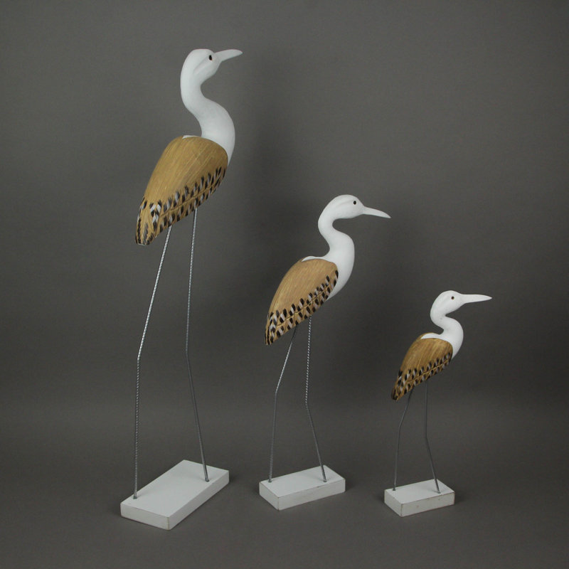 Ensemble de 3 statues d'oiseaux