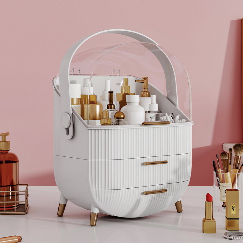 Childers Plastic Makeup Organiser, White