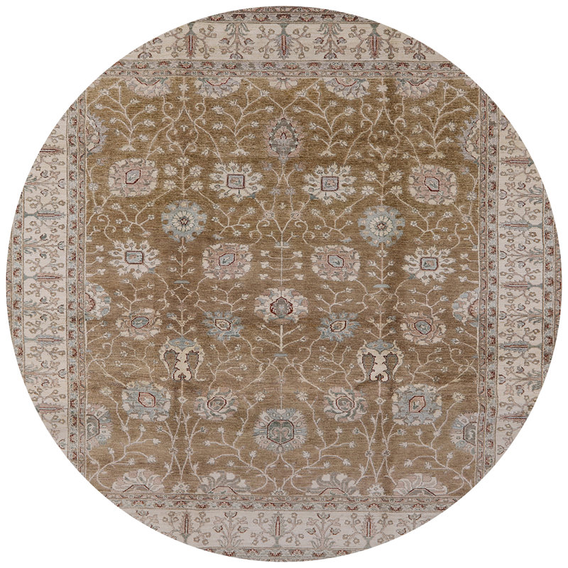 Tapis oriental brun / beige Arantser, Rond 6 pi