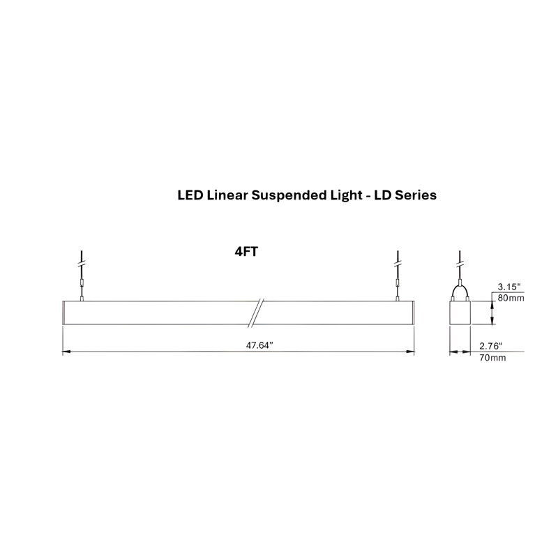 4 Pack 4 Ft Led Linear Suspended Light - Ld Series