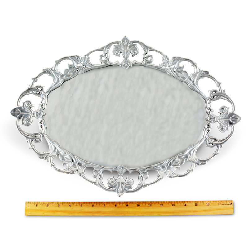 Fleur De Lis Metal Decorative Tray