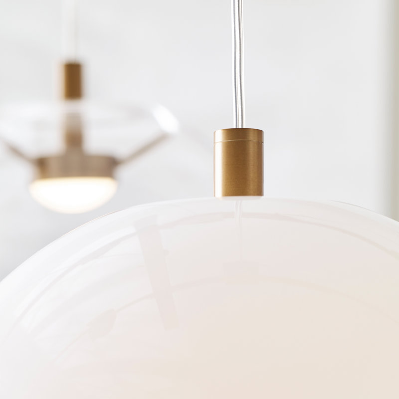 Palona 1 - Light LED Pendant, Aged Brass, Clear, No