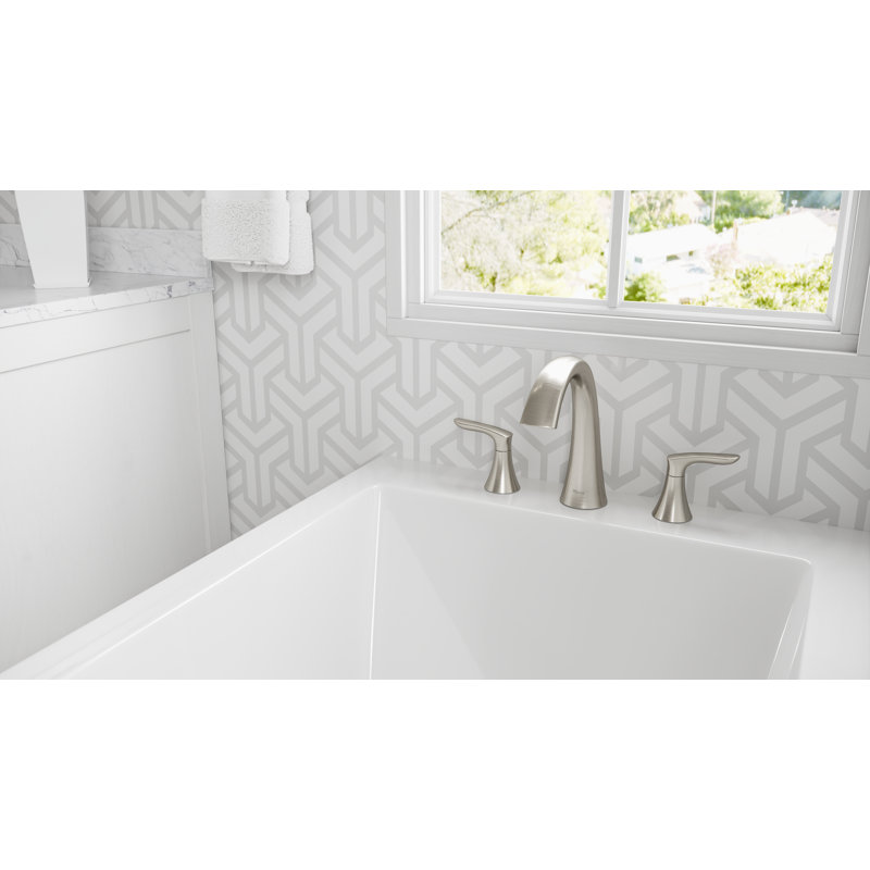 Weller Double Handle Deck Mounted Roman Tub Faucet Trim, Brushed Nickel
