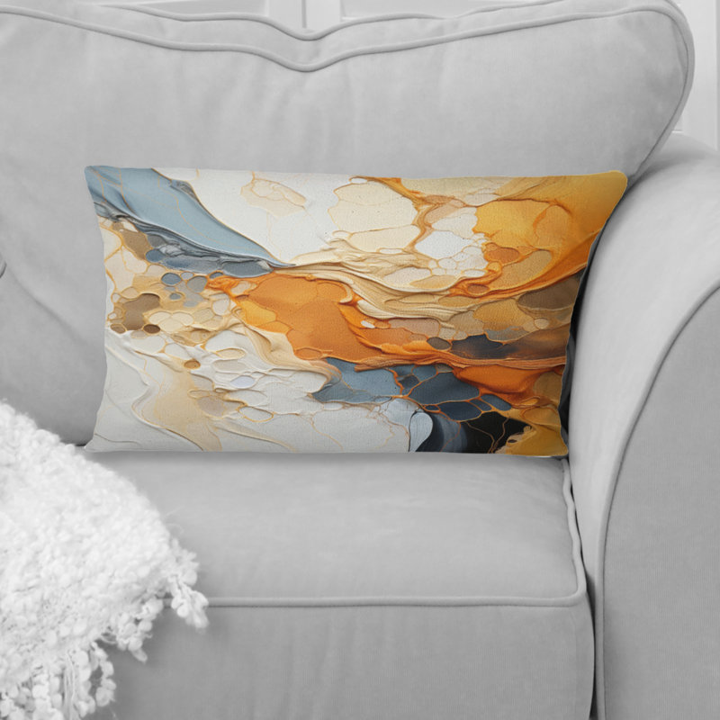 Orange orange, dessin au trait, expressionnisme abstrait, Rectangulaire, 12" x 20"