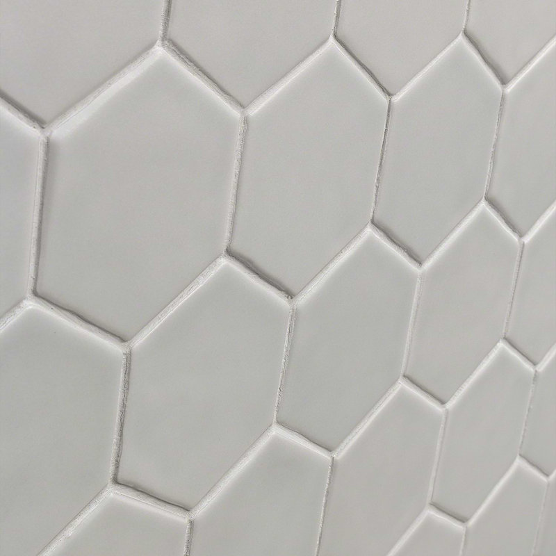Meadowmere 3" Hexagon Matte Ceramic Tile, Cement Gray