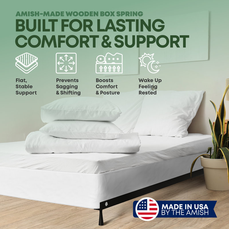 Sommier / base en bois pour support de matelas, facile à assembler, Profil bas, Grand