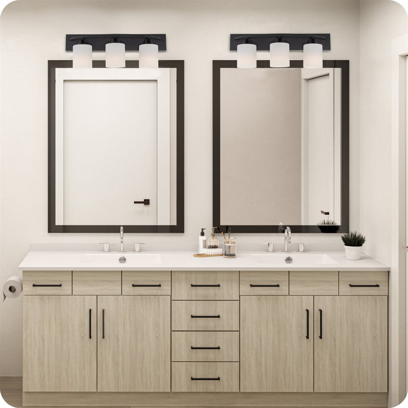 Éclairage pour meuble-lavabo à 3 lumières Sayo, Noir