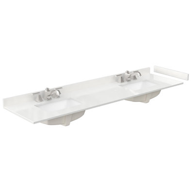 80" Double Countertop with Square Sinks, Backsplash & Sidesplash