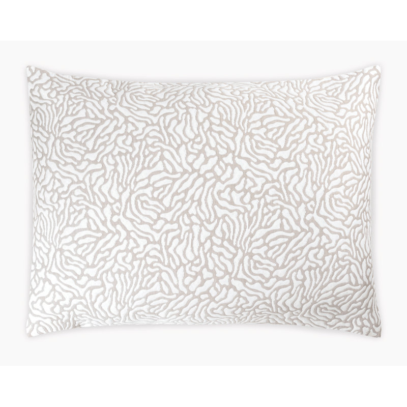 Cora Abstract Pillow Sham, Euro, Natural/White