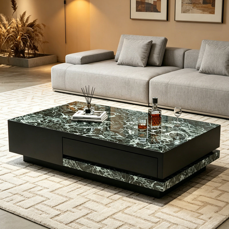 Table basse Minimalist Home Living, Vert, 14.96" H x 59.05" L x 31.49" W