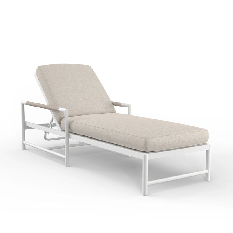 Chaise longue simple inclinable avec coussins 78 po Sabbia, Sunbrella® Echo Ash