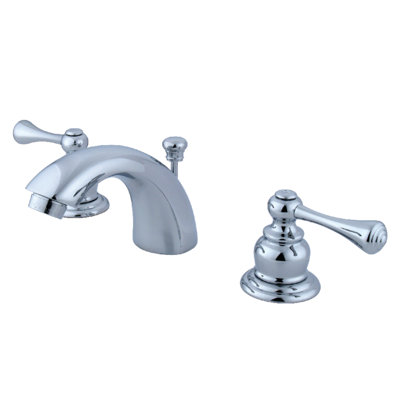 Kingston Brass Vintage Two-Handle 3-Hole Deck Mount Mini-Widespread Bathroom Faucet with Plastic Pop-Up