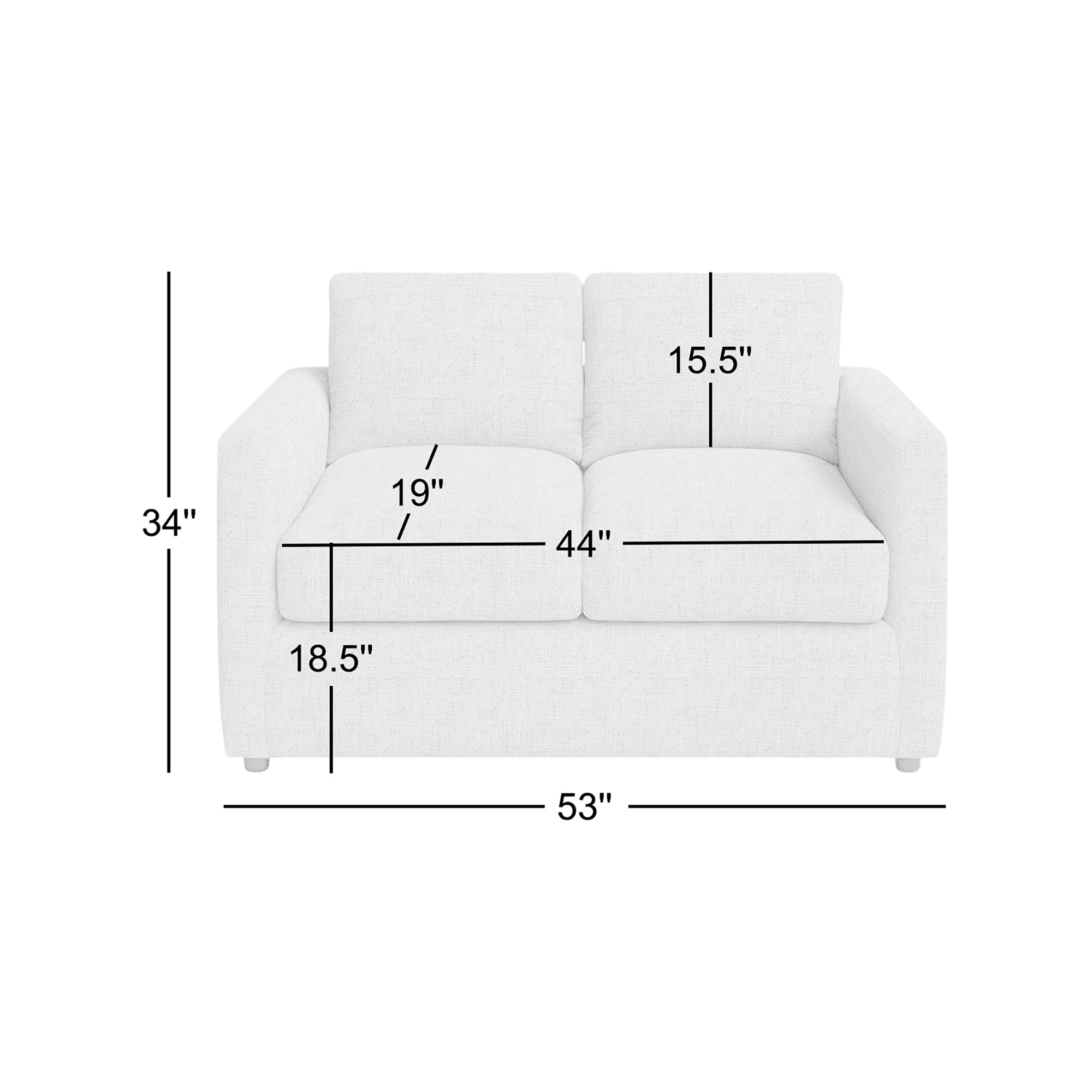 Godwin 53'' Upholstered Loveseat, Davis Pearl Performance Bouclé