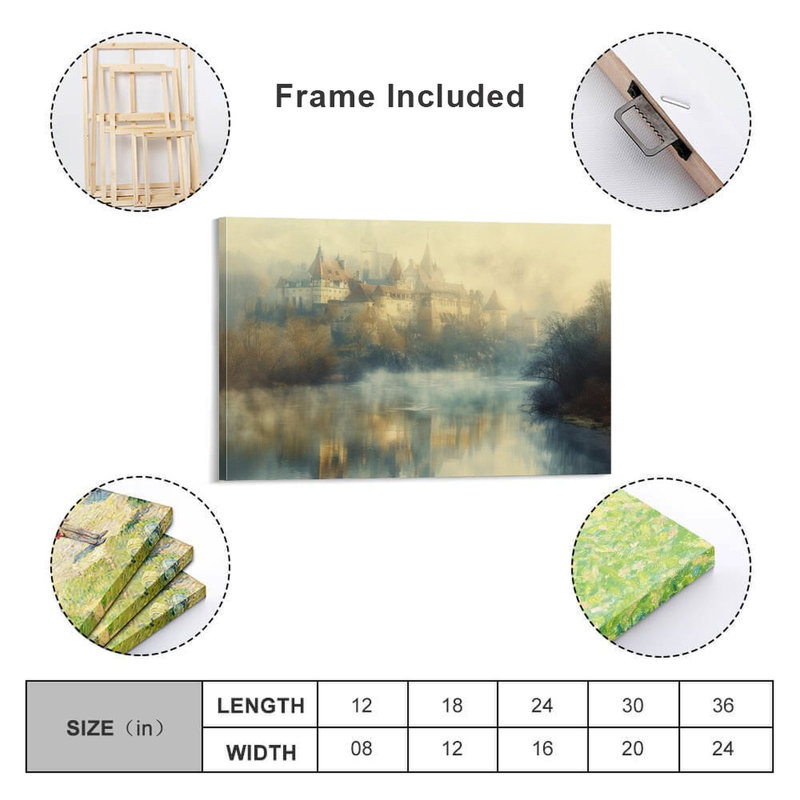 Art mural sur toile 8 "x 12" avec cadre en bois, prêt à être accroché, 08 × 12 pouces