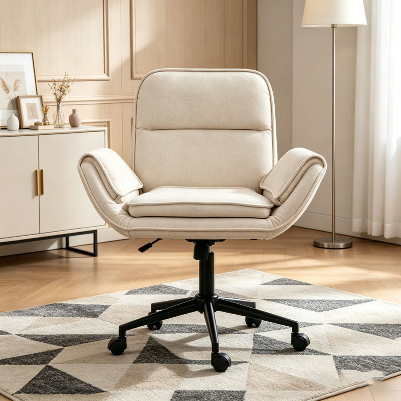Chaise de bureau Criss Cross, Tissu, Beige