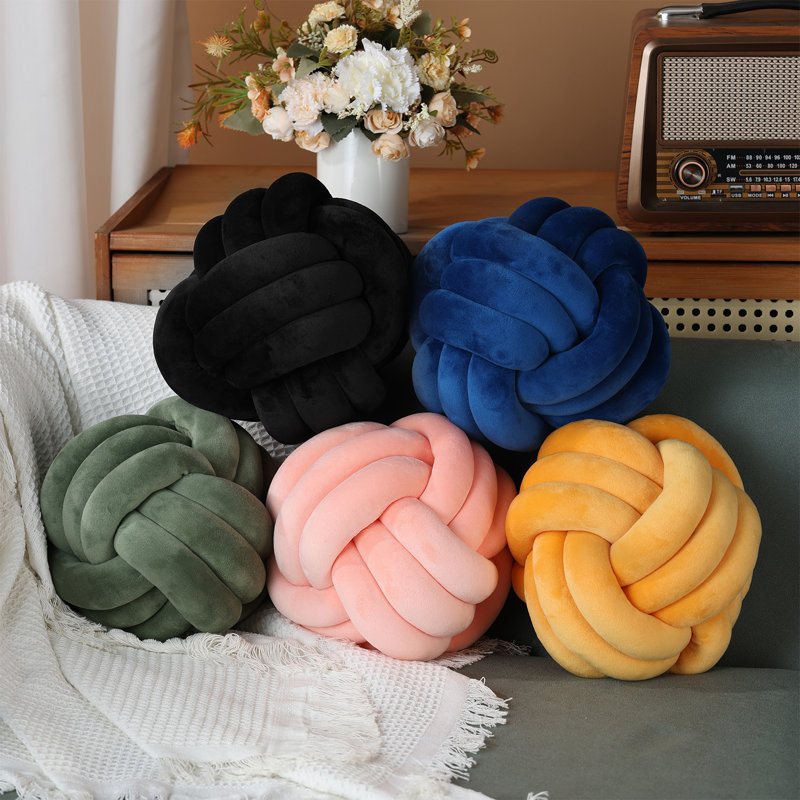 Pottery Barn Pillow For Couch|inyahome Wave Knot Velvet Pillow - Solid Color Sofa & Bed Cushion
