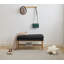 Banc de bout de lit avec tablette, banc de rangement pour chaussures rembourré, banc de chambre moderne avec pieds en métal
