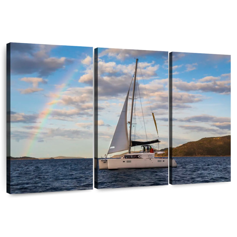 Mehar Rainbow Over Catamaran, 24" H x 38" W
