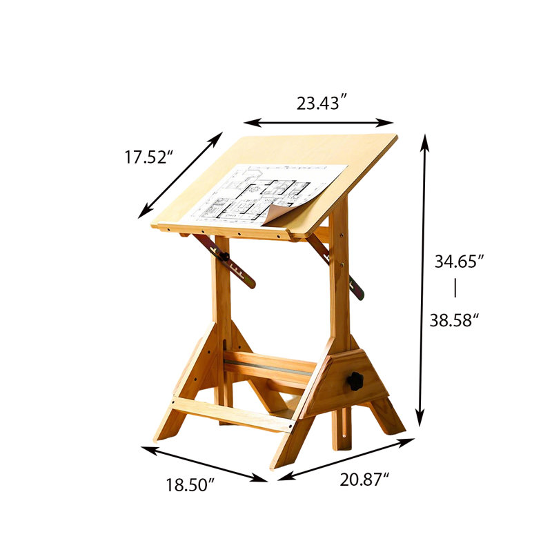 Minimalist Natural Wood Multi-functional Adjustable Easel