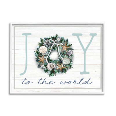 " Joy to the World Nautical Wreath " Graphic Art Print
