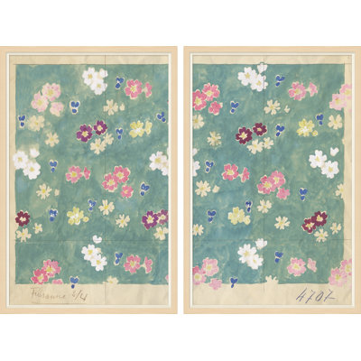 Flower Field Diptych (Var. 2) Framed Print