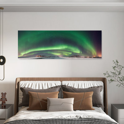«Northern Lights Winter Peaceful Serene Vibrant Landscape Nature», art mural