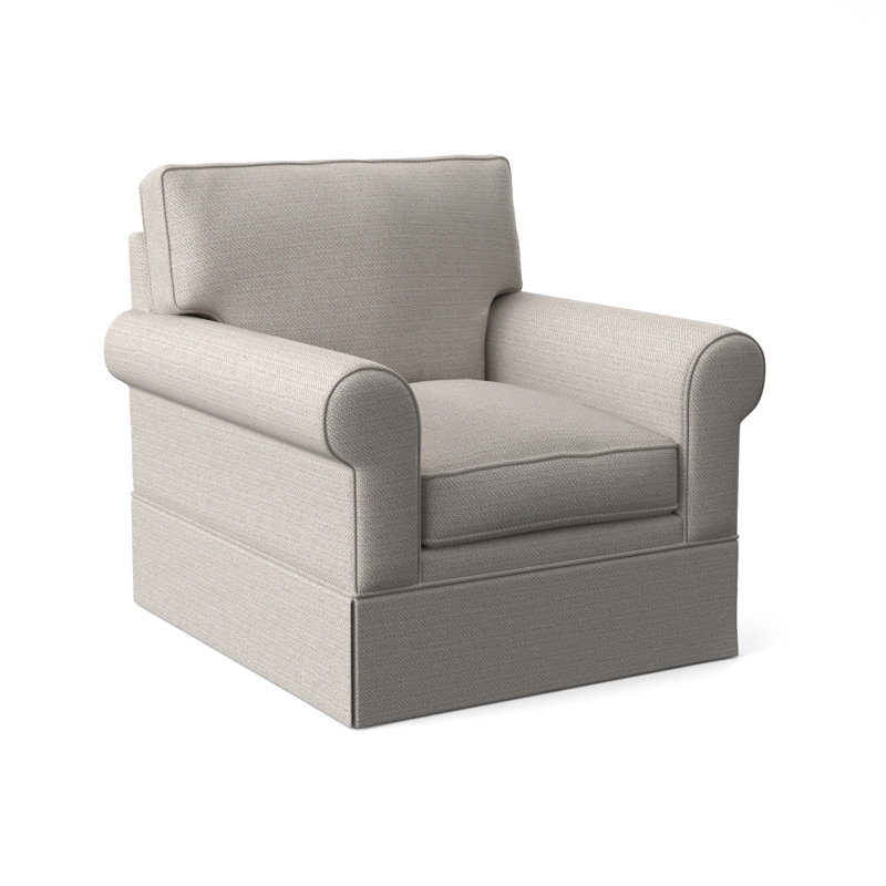 Benton Upholstered Armchair, White Textured Performance; 0865-91