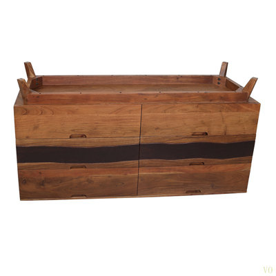 59X16.5X31" Sierra Six Drawer Sideboard, Wood Credenza/Cabinets/Chests