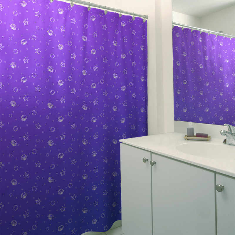 Rideau de douche Seashell, Bleu/mauve