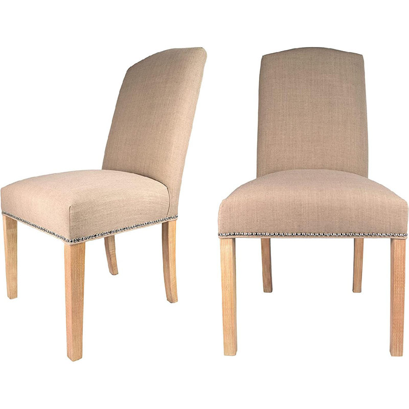 Cyran 20'' H Upholstered Parsons Chair, Natural, Pebble