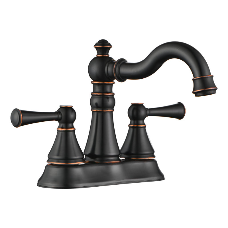 Centerset 2-handle Bathroom Faucet with Drain Assembly, Oil Rubbed Bronze