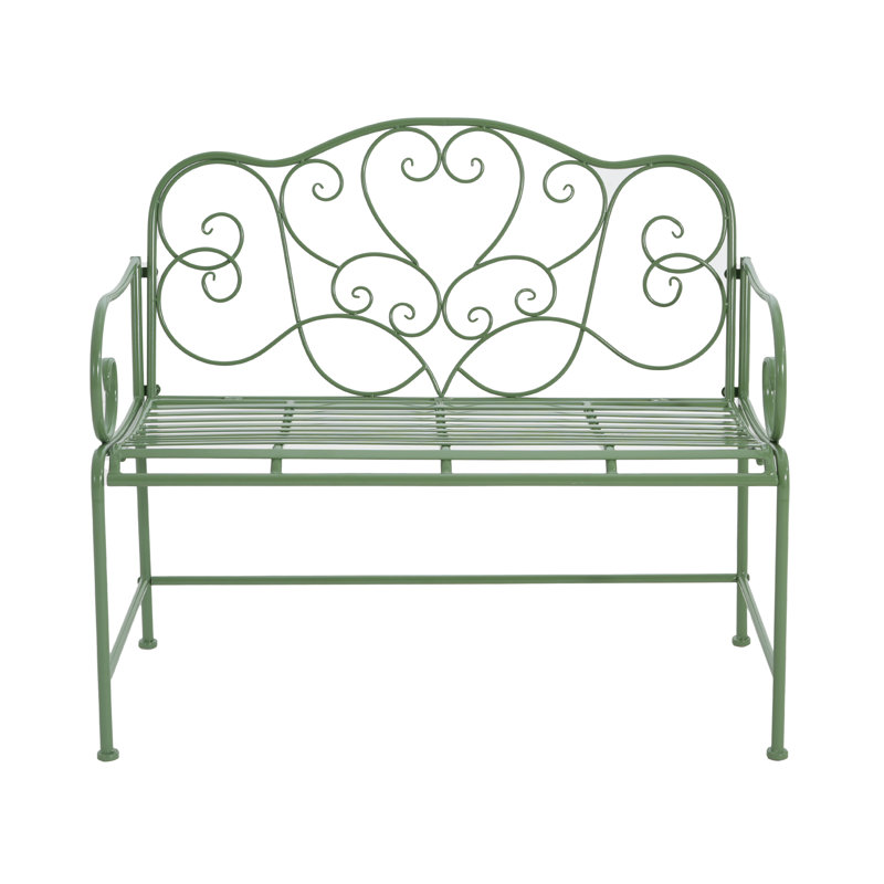 Outdoor Garden Bench, Matte Green