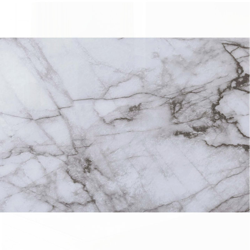 3-Piece Coffee and End Table Set Marble-Look, Silver, White