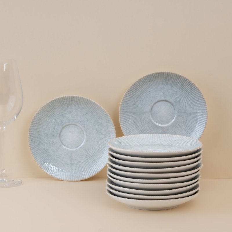 Soucoupe de luxe en porcelaine de qualité supérieure Paros-Aqua, 6 po