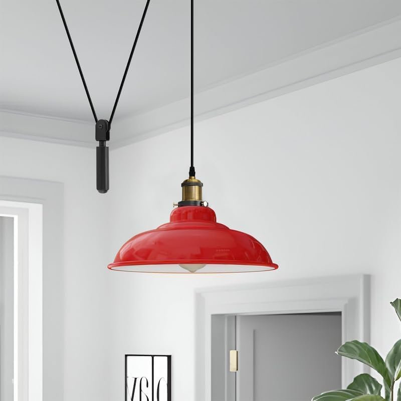 1 - Light Bowl Pendant, Red