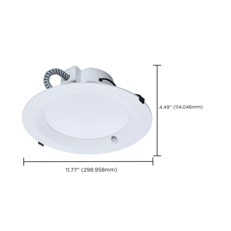38W Field Selectable LED 10-Inch Commercial Downlight Dual Dimming Integrated Emergency Driver Round 120-277V