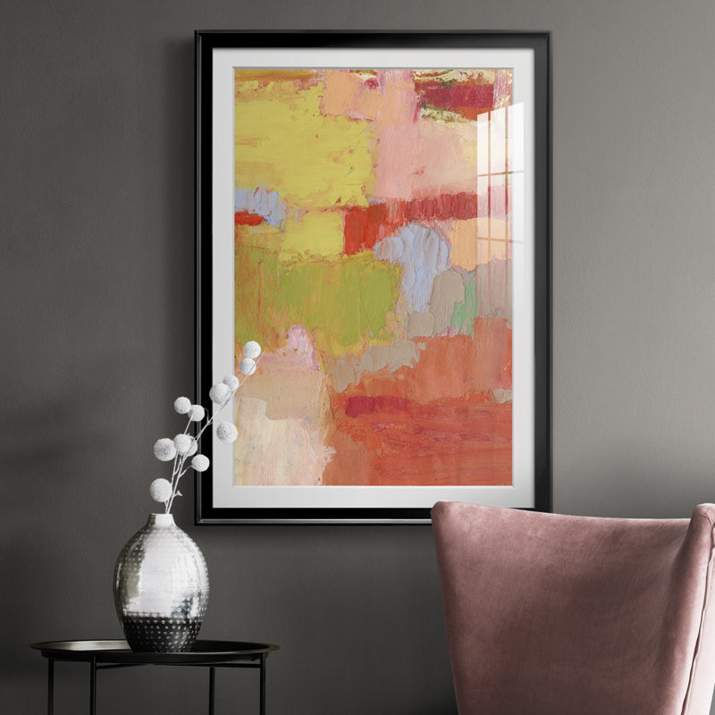 Bright Costa II - Tableau en verre acrylique avec passe-partout, grand format, idéal pour le salon, Noir