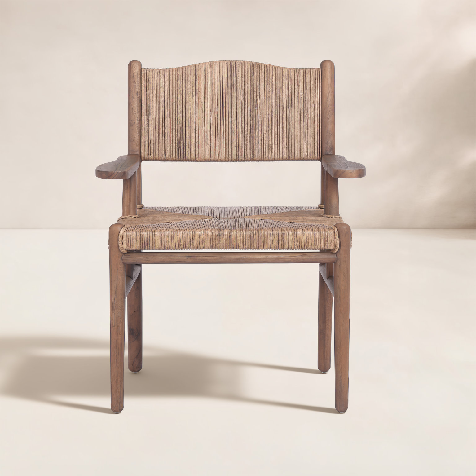 Abella Outdoor Dining Armchair-Stained Saddle Brown, Stained Toasted Brown