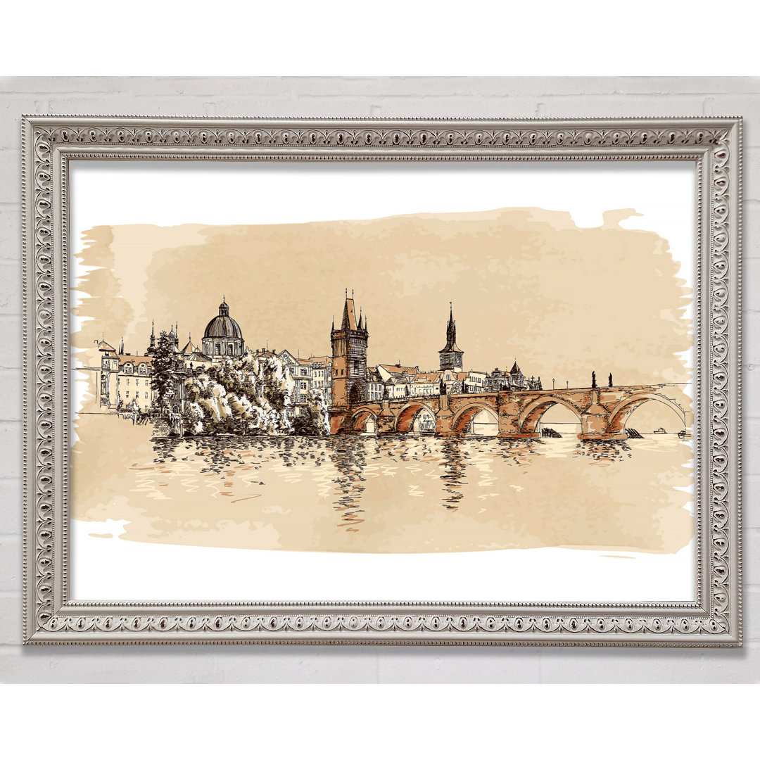 Karlsbrücke Aquarell - Einzelner Bilderrahmen Kunstdrucke